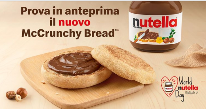 Nutella e McDonald’s: arriva il nuovo McCrunchy Bread