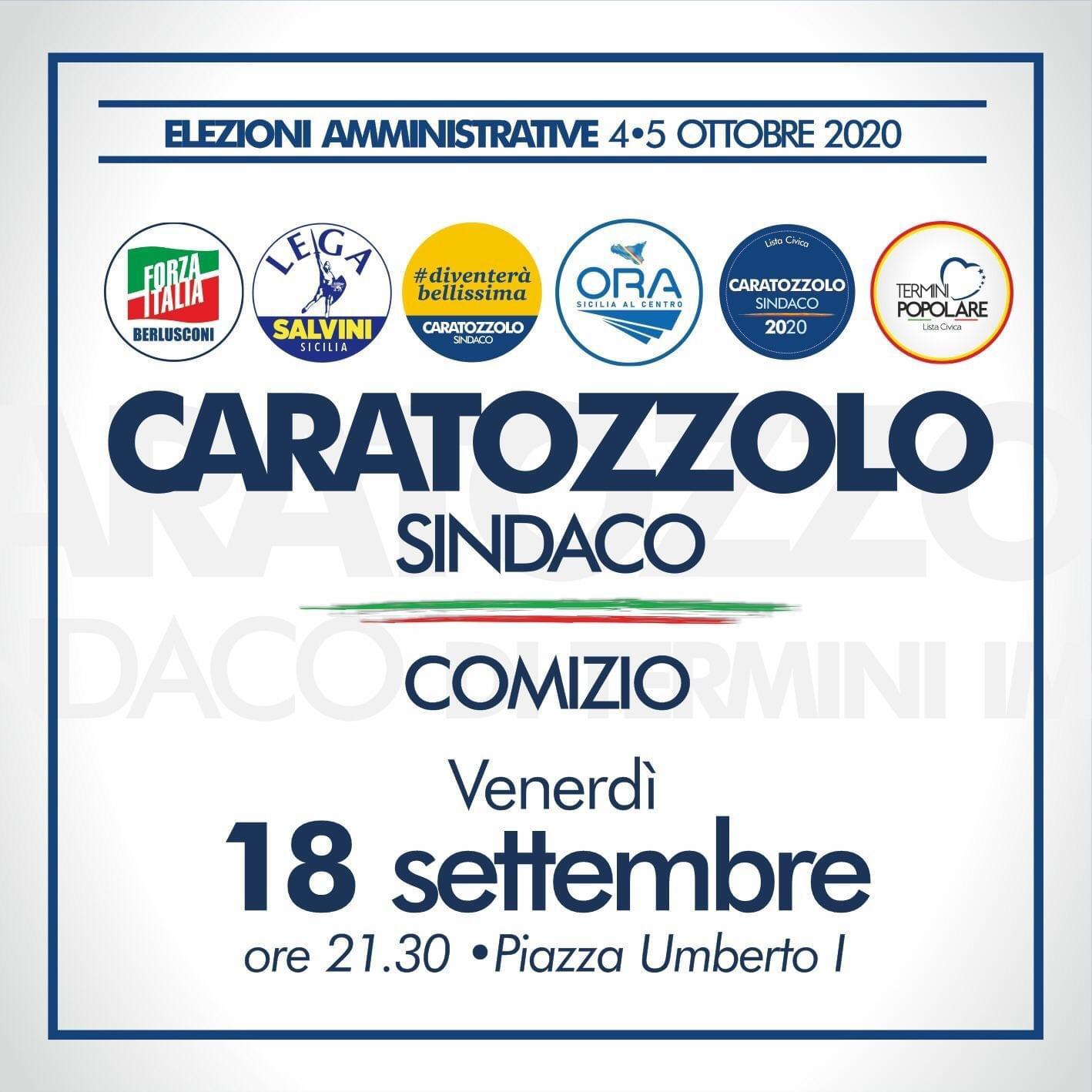 Elezioni Termini Imerese: 18 settembre comizio Francesco Caratozzolo