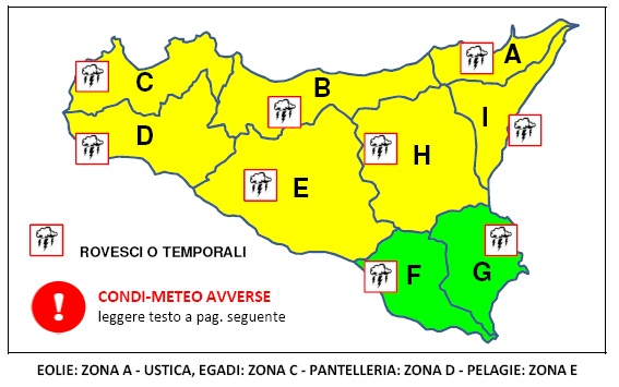 Meteo: previsto su Palermo un livello di allerta giallo