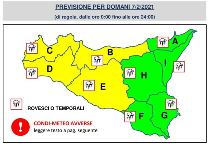 Allerta meteo Palermo e provincia: forte vento e piogge in arrivo a Termini Imerese