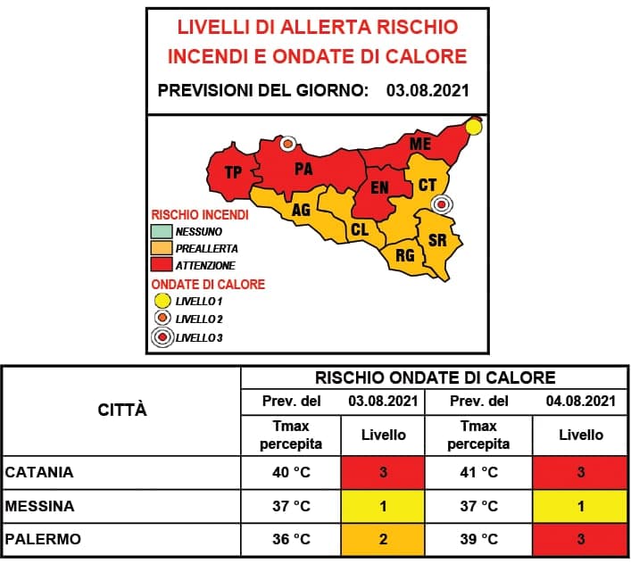 Protezione civile regionale: ancora massima allerta per rischio incendi e ondate di calore