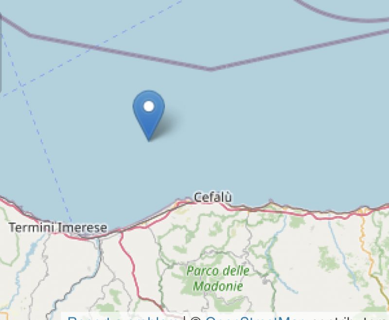 Terremoto: nuove scosse di magnitudo 2.7 sulla costa palermitana, epicentro a largo di Cefalù
