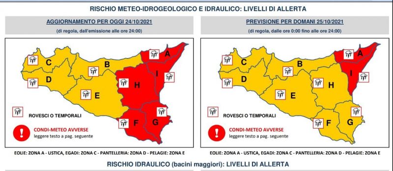 Maltempo: in arrivo temporali in tutta la Sicilia, nuova allerta della Protezione Civile