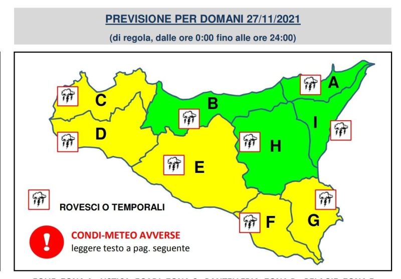 Meteo: ancora allerta giallo e condizioni avverse su Palermo e provincia