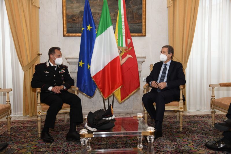 Musumeci riceve il generale Galletta neo comandante Sicilia-Calabria dei carabinieri