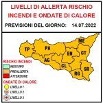 Meteo Sicilia: il bollettino della Protezione Civile, allerta rischio incendi e ondate di calore