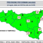 Meteo: previsti rovesci sparsi e temporali a Termini Imerese e nei comuni della provincia