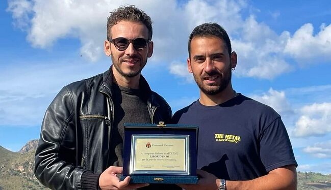 Caccamo: il comune premia il campione italiano di motocross Liborio Faso FOTO