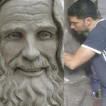 Il termitano Giuseppe Piscitello realizza una statua in memoria di Biagio Conte FOTO