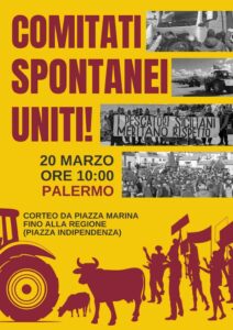 Le lotte della crisi agricola si spingono a marzo a Palermo