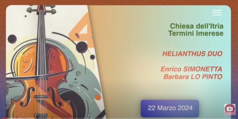 Amici della musica Termini Imerese: concerto 22 marzo 2024 del duo Helianthus