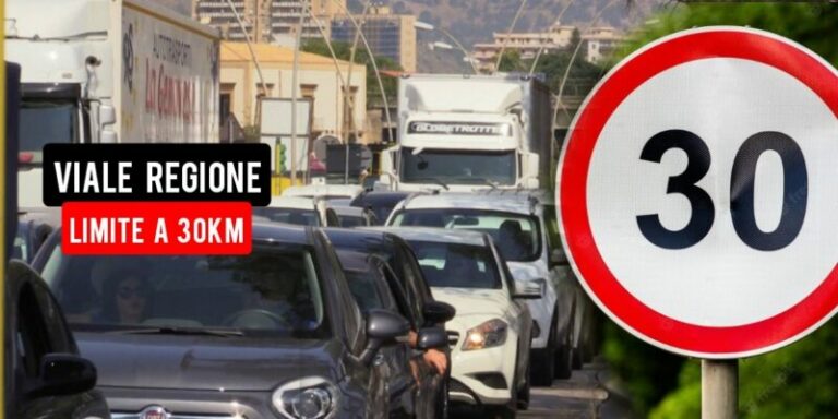 Cambia il limite di velocità su un tratto di viale Regione Siciliana
