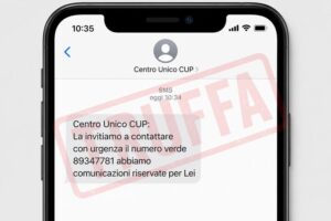 Attenzione all’SMS Truffa del CUP: ecco il messaggio fake da ignorare